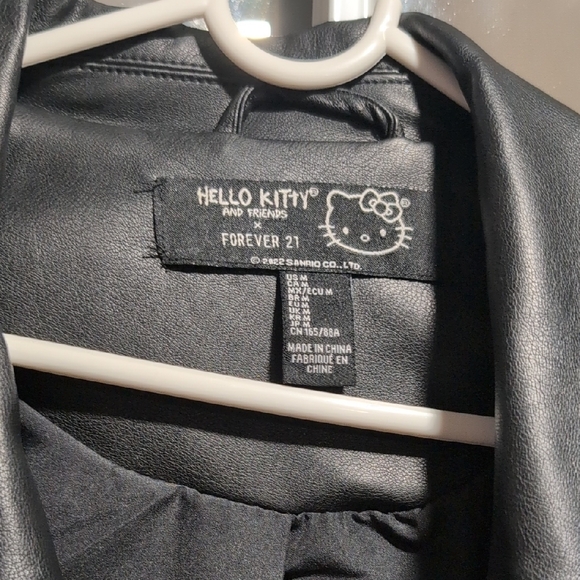 Hello Kitty X Forever 21 Black Faux Leather Jacket - Picture 2 of 5